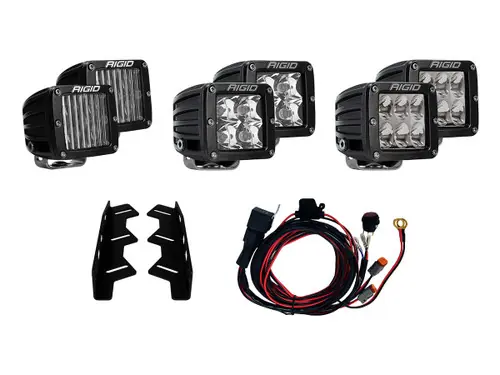 Clearance Rigid Industries 2017-2020 Ford Raptor (6) D-Series Fog Lights and Mount Kit #41610