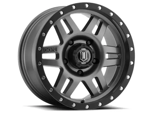 Limited Edition ICON Six Speed 17x8.5 6x135 6mm Offset 5in BS 94mm Bore Gun Metal Wheel - 1417856350GM