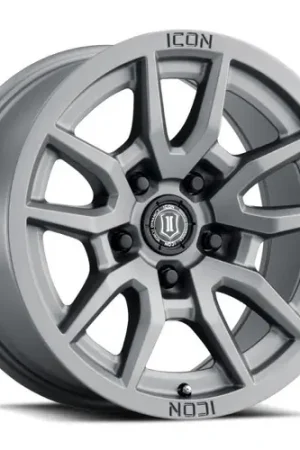 ICON Vector 5 17x8.5 5x5 -6mm Offset 4.5in BS 71.5mm Bore Titanium Wheel - 2617857345TT New Arrival