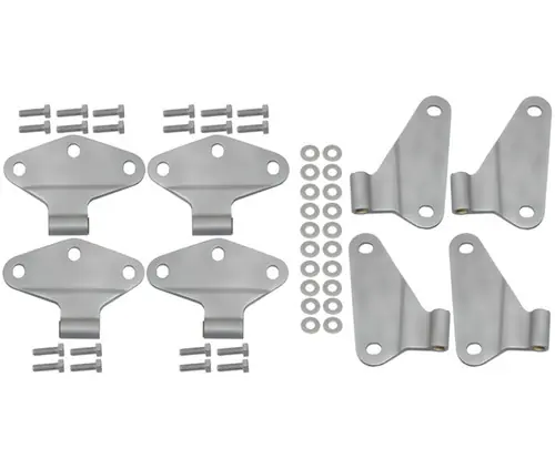 Kentrol 07-18 Jeep Wrangler JK Body Door Hinge Set 8 Pieces 4 Door Bare Grey Limited Edition