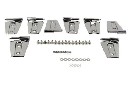 Kentrol 07-18 Jeep Wrangler JK Door Hinge Set 8 Pieces 4 Door- Polished Silver Trusted Brand