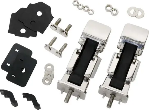 Reduced Price Kentrol 07-18 Jeep Wrangler JK Hood Catch Pair- Polished Silver