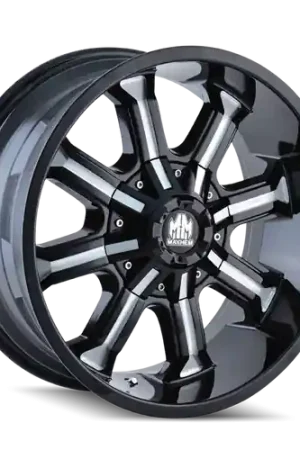 Popular Mayhem 8102 Beast 17x9 / 6x135 BP / -12mm Offset / 106mm Hub Black w/ Milled Spokes Wheel