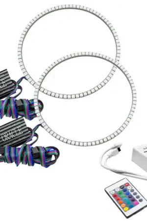 Final Sale Oracle 2018-2025 Jeep Wrangler JL/JT LED Surface Mount Headlight Halo Kit - ColorSHIFT w/ Simple Controller - 1214-504