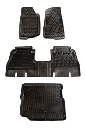 Markdown Rugged Ridge Floor Liner Front/Rear/Cargo Black 2018-2025 Jeep Wrangler JL 4 Dr - 12988.05