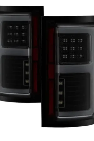 Discount Spyder 15-18 Ford F-150 LED Tail Lights (w/Blind Spot) - Black Smoke (ALT-YD-FF15015BS-LBLED-BSM)