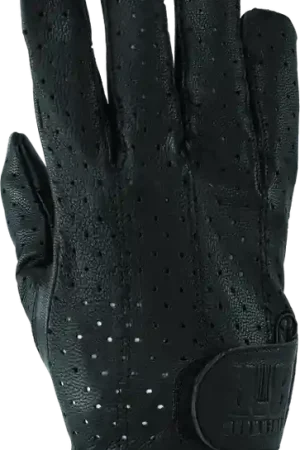 River Road Tucson Leather Perforated Gloves Black - Medium Buy Today