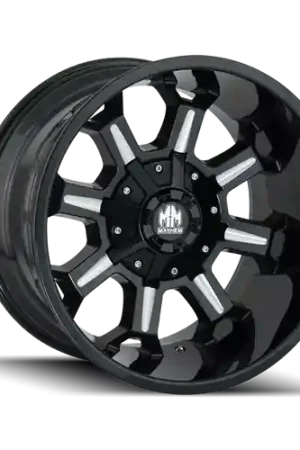 Express Delivery Mayhem 8105 Combat 18x9 / 5x114.3 BP / 18mm Offset / 87mm Hub Black w/ Milled Spokes Wheel