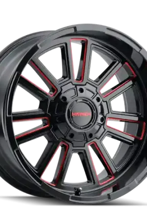 Mayhem 8115 Apollo 20x9 / 5x139.7 BP / 0mm Offset / 110mm Hub Black w/ Prism Red Wheel New Release