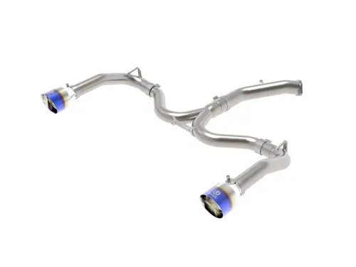 aFe Takeda 20-21 Kia Forte GT 1.6L (t) 3in to 2.5in SS Axle-Back Exhaust System w/ Blue Flame Tips Hassle-Free Returns