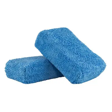 Holiday Sale Chemical Guys Premium Grade Microfiber Applicators - 2in x 4in x 6in - Blue - 2 Pack (P24)