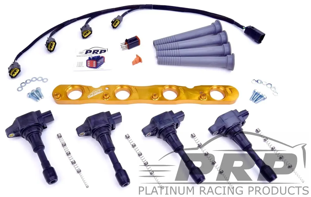 Platinum Racing Products Mitsubishi 4B11 Evo X Ignition Coil Kit Black / Bracket / Sequential Aftermarket ECU Modern