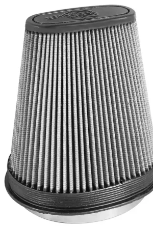 Don’t Miss Out aFe Magnum FLOW Pro DRY S Air Filter - 7.7 5 x 5.75" Flange, 9 x 7" Base, 6 x 2.75" Top, 9.5" Height