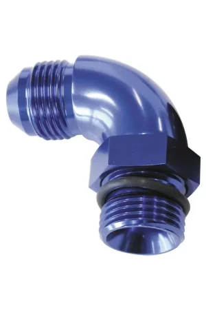 Fan Favorite Aeroflow 90 Deg -20ORB To -20AN Full Flow Adapter W/Jam Nut - Black