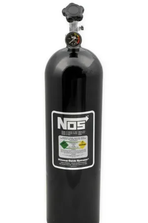 NOS Nitrous Bottle 15 lb Nitrous Bottle w/ Black Finish & Super Hi Flo Valve w/ Gauge Express Delivery