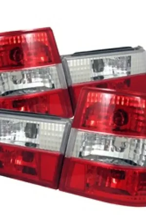 Spyder BMW E34 5-Series 88-95 Euro Style Tail Lights Red Clear ALT-YD-BE3488-RC | Graveyard Performance Money Back Guarantee