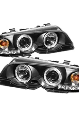Spyder BMW E46 3-Series 00-03 2DR 1PC Projector Headlights LED Halo LED Blk PRO-YD-BMWE46-2D-HL-BK | Graveyard Performance Original