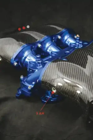 Buy Today AMS Performance Nissan GT-R Alpha Carbon Fiber/Billet Intake Manifold w/Secondary Fuel Rail - Blue | Graveyard Performance