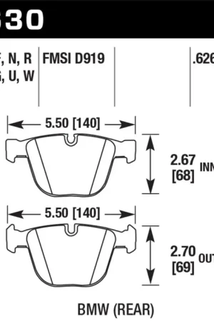 Hawk 06-10 BMW M5/M6 DTC-60 Rear Brake Pads | Graveyard Performance Budget