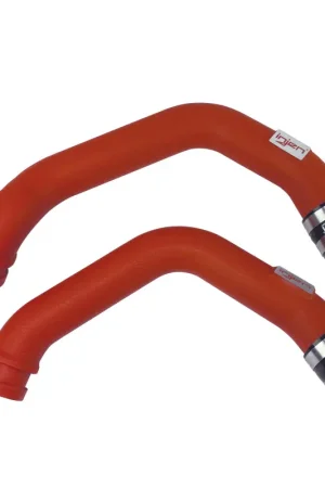Best Price Injen 15-16 BMW M3(F80)/M4 (F82/83) 3.0L L6 Twin Turbo 2PC Aluminum Int. Charge Pipe - Wrinkle Red | Graveyard Performance