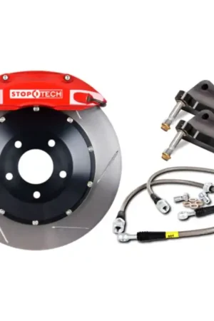 StopTech BBK 01-07 BMW M3 (E46) Rear 4 Piston 355x32 Red Calipers Slotted Two Piece Rotors | Graveyard Performance Fresh Stock