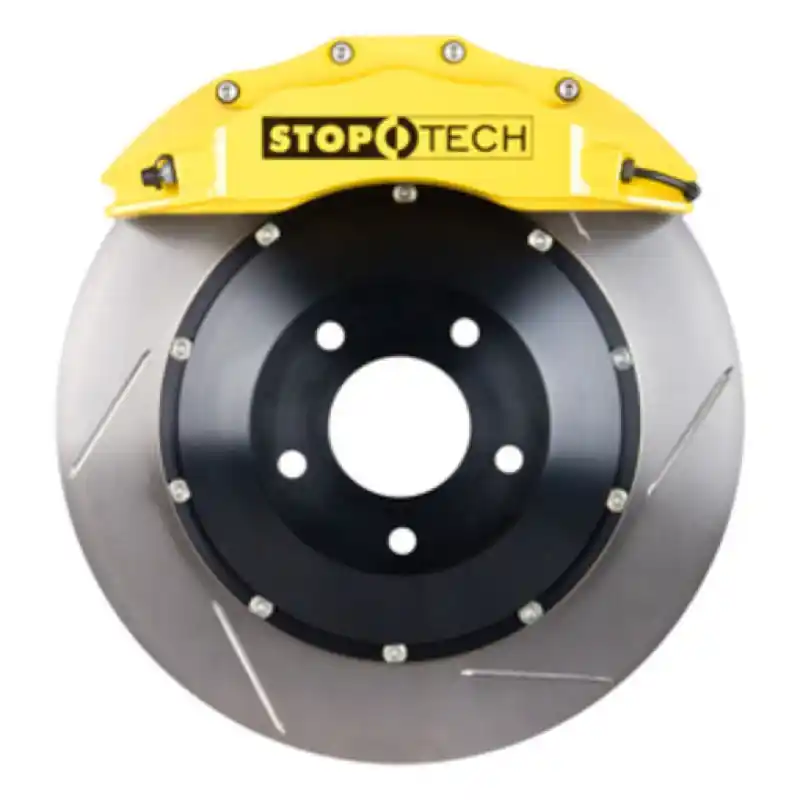 Get Yours StopTech 08-13 BMW M3/11-12 1M Coupe Front BBK w/ Yellow ST-60 Calipers Slotted 380x35mm Rotor | Graveyard Performance
